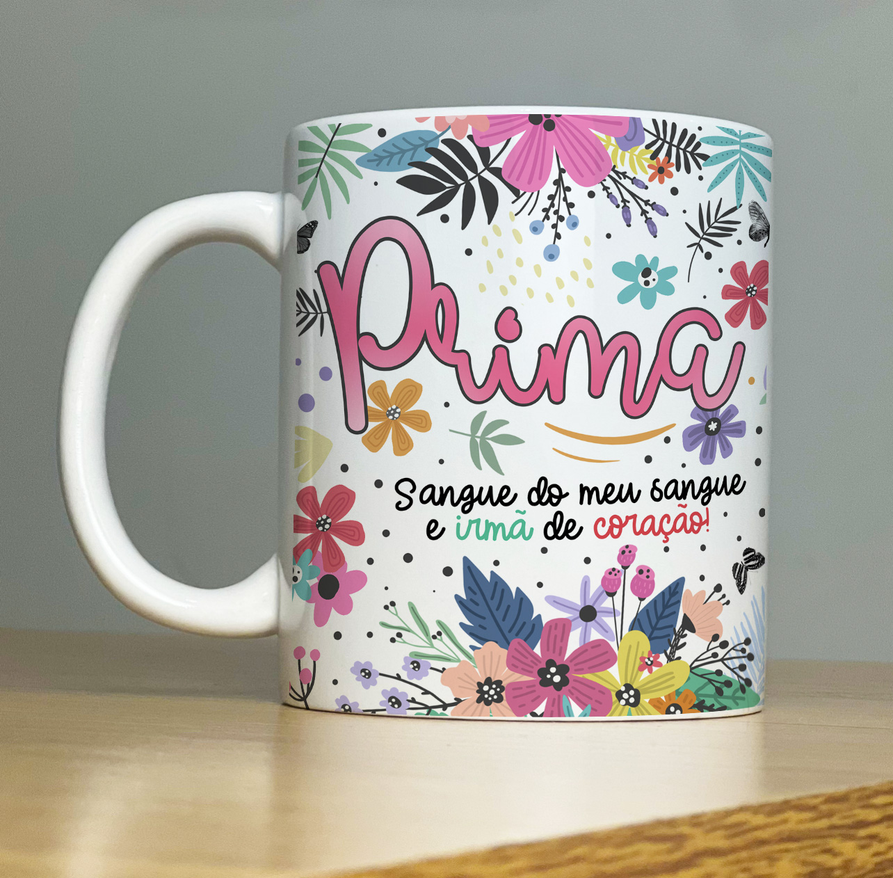 Caneca Personalizada de Porcelana   Tema: Família   caneca para Prima    