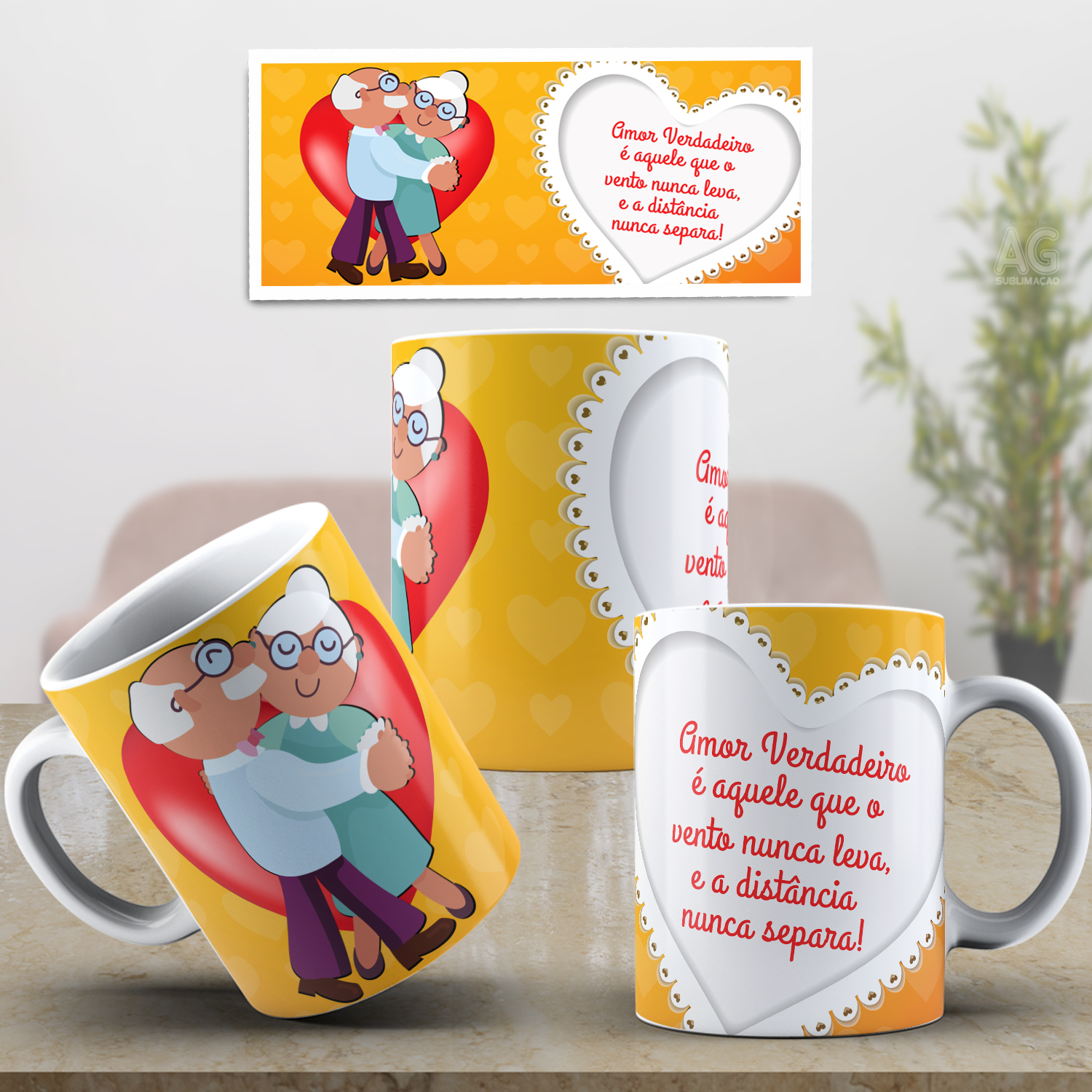 Caneca Personalizada de Porcelana - Namorados - Amor verdadeiro