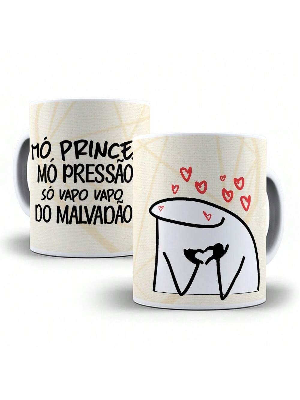 Caneca Porcelana Flork Meme Mó Princesa, Mó pressão Personalizada 325ml
