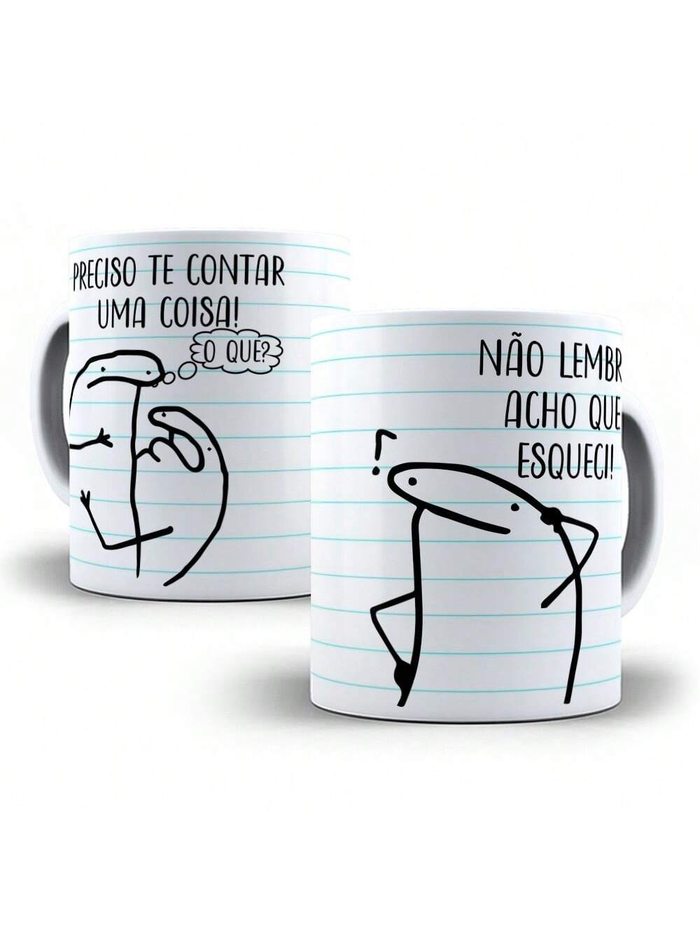 Caneca Porcelana Flork Meme Preciso Te Contar Uma Coisa, Acho Que Esqueci Personalizada 325ml