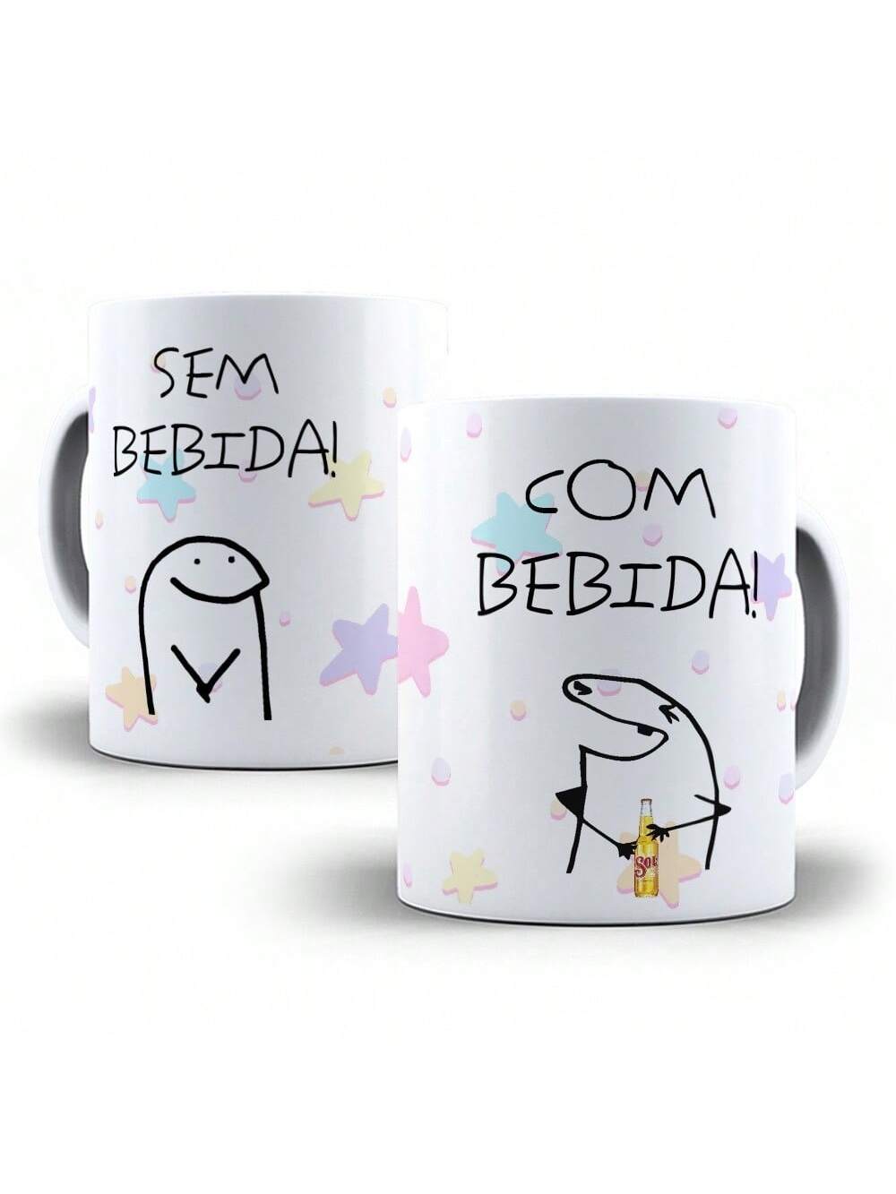 Caneca Porcelana Flork Meme Sem Bebida, Com Bebida Personalizada 325ml