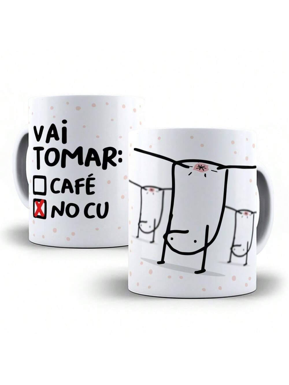 Caneca Porcelana Flork Meme Vai tomar Personalizada 325ml