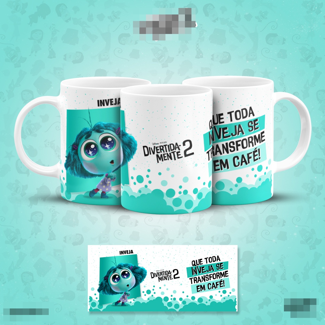 Caneca Personalizada de Porcelana - Divertidamente - Inveja