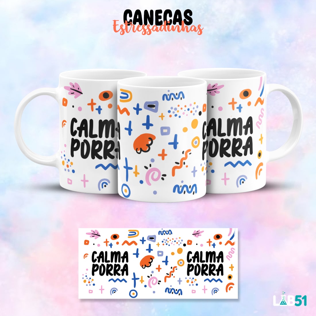 Caneca Personalizada de Porcelana - Estressadinhas - Calma PORRA