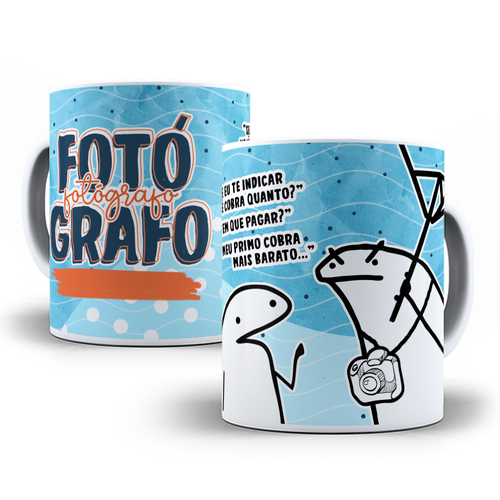 Caneca de porcelana Personalizada Flork Profissão FOTOGRAFO  