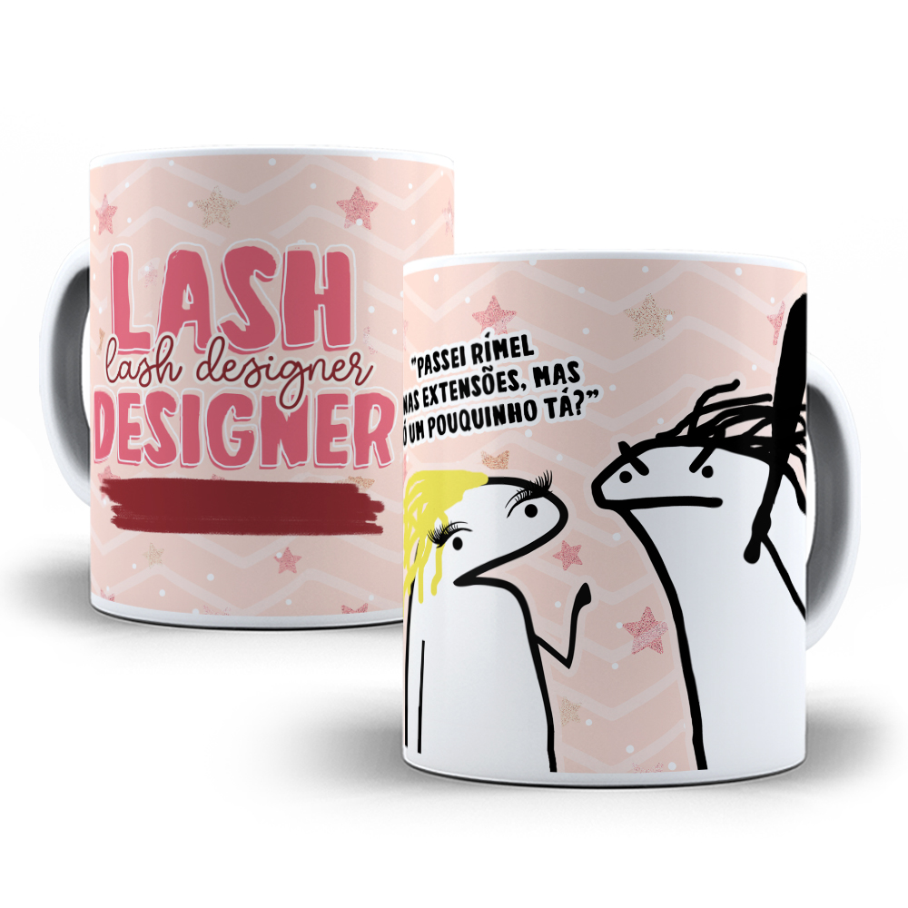 Caneca de porcelana Personalizada Flork Profissão LASH DESIGNER  