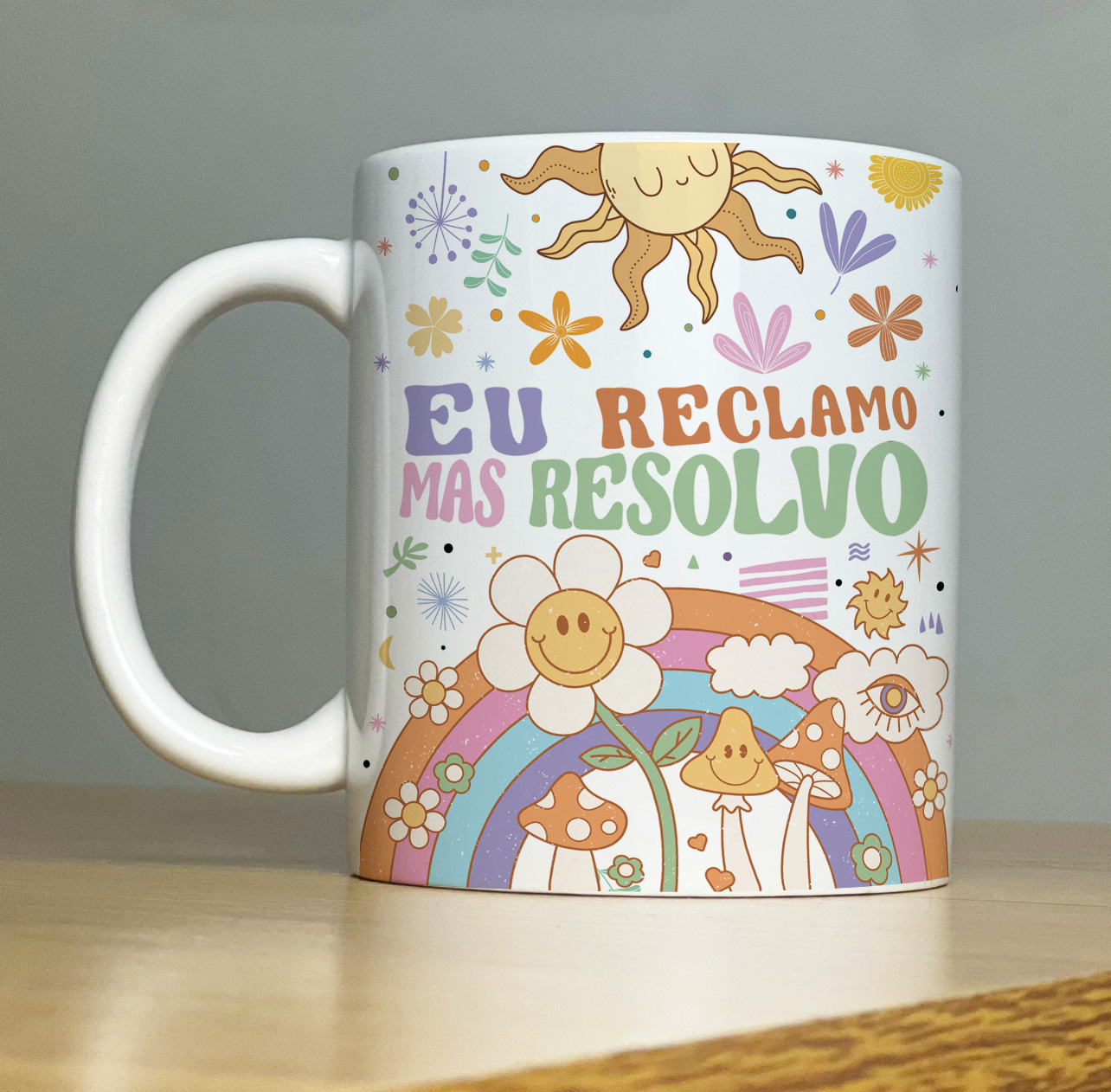 Caneca Personalizada de porcelana - VIBE: Eu Reclamo, mas resolvo -   