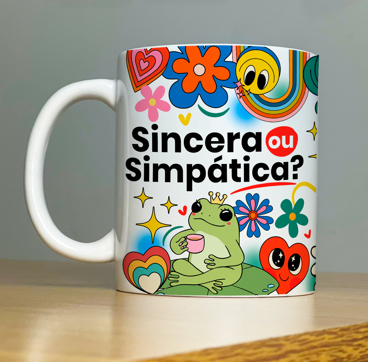 Caneca Personalizada de porcelana - VIBE: Sincera ou Simpática ? -   