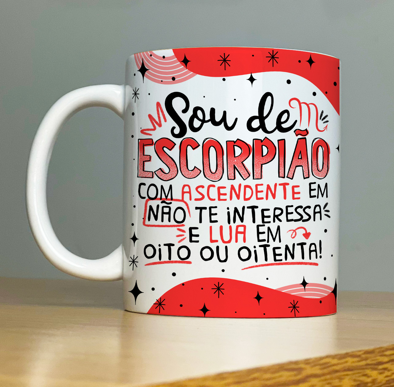 Caneca Personalizada de Porcelana – SIGNOS : Sou de Escorpíão     