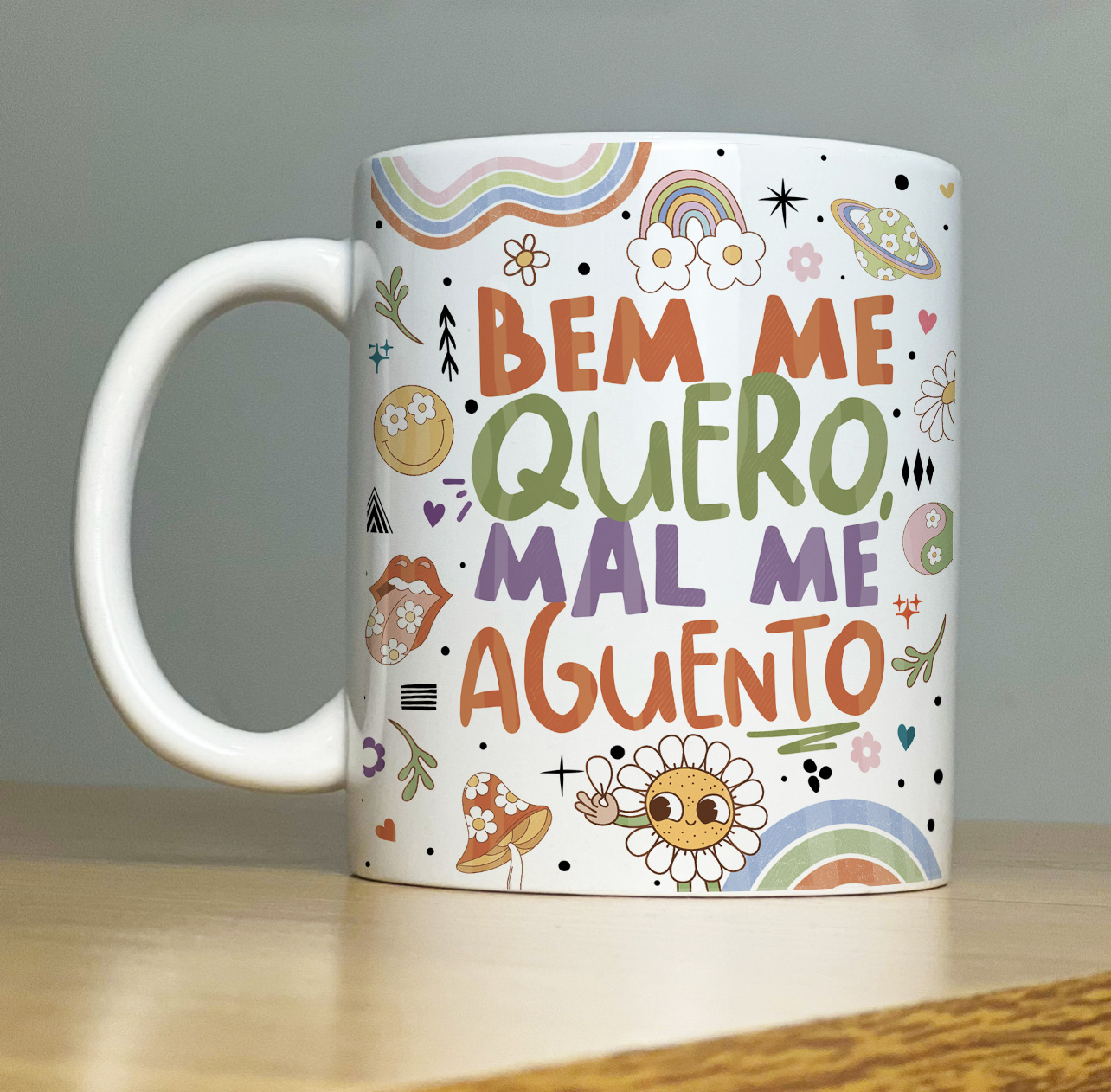 Caneca Personalizada de porcelana - VIBE: Bem me quer, mal me quer