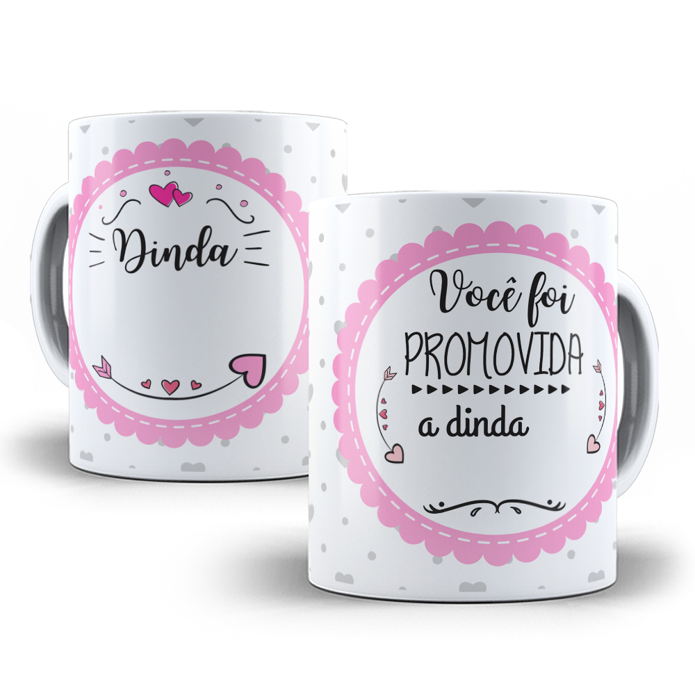 Caneca de Porcelana Personalizada Dinda  - Modelo 2