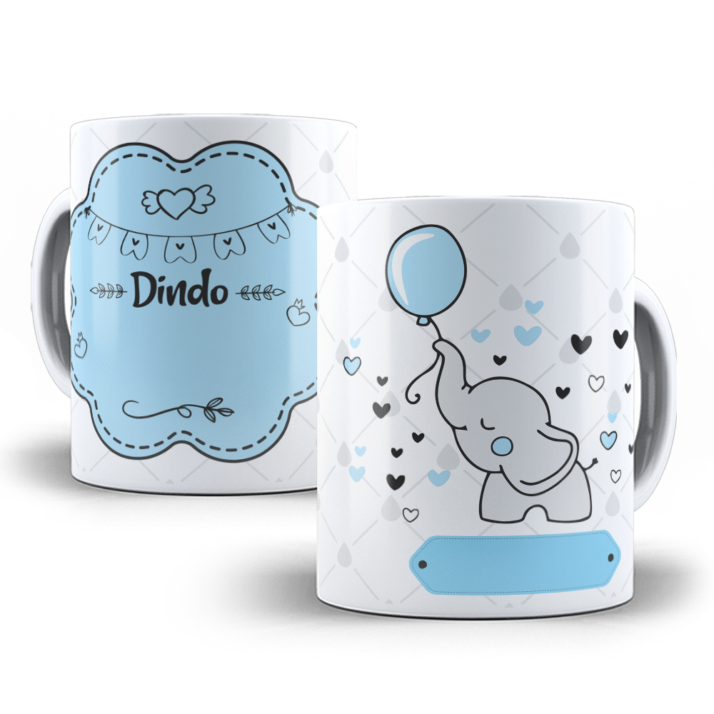 Caneca de Porcelana Personalizada Dinda  - Modelo 6