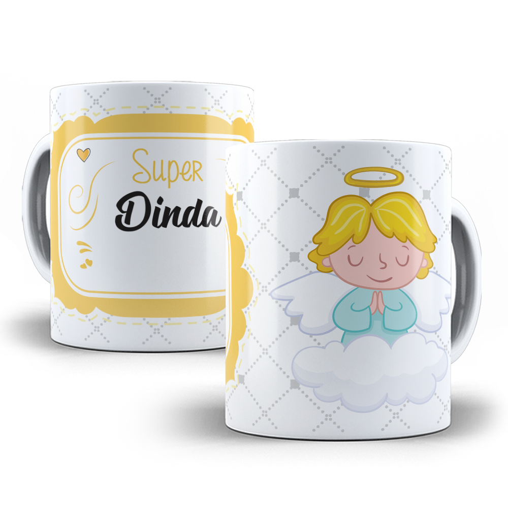 Caneca de Porcelana Personalizada Dinda  - Modelo 10