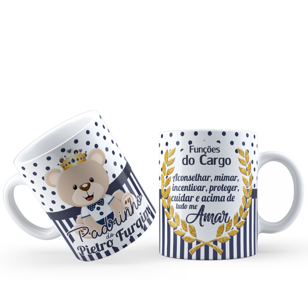 Caneca de Porcelana Personalizada Dindo  - Modelo 1
