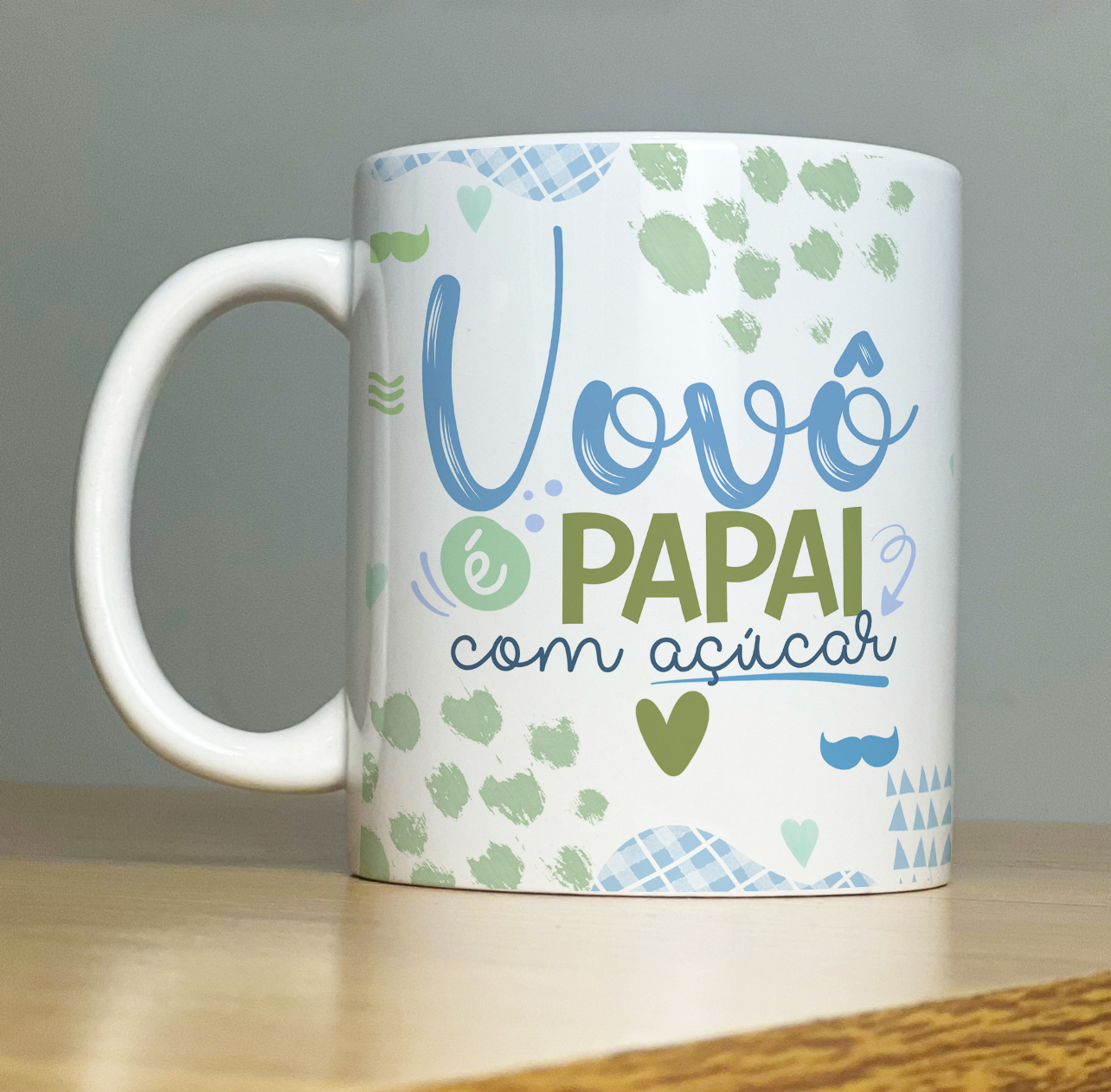 Caneca de Porcelana Personalizada - Avós - Vovô é Papai com açúcar