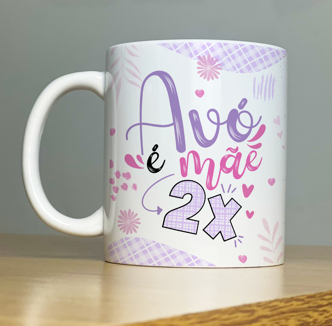 Caneca de Porcelana Personalizada - Avós - Avó é mãe 2x 