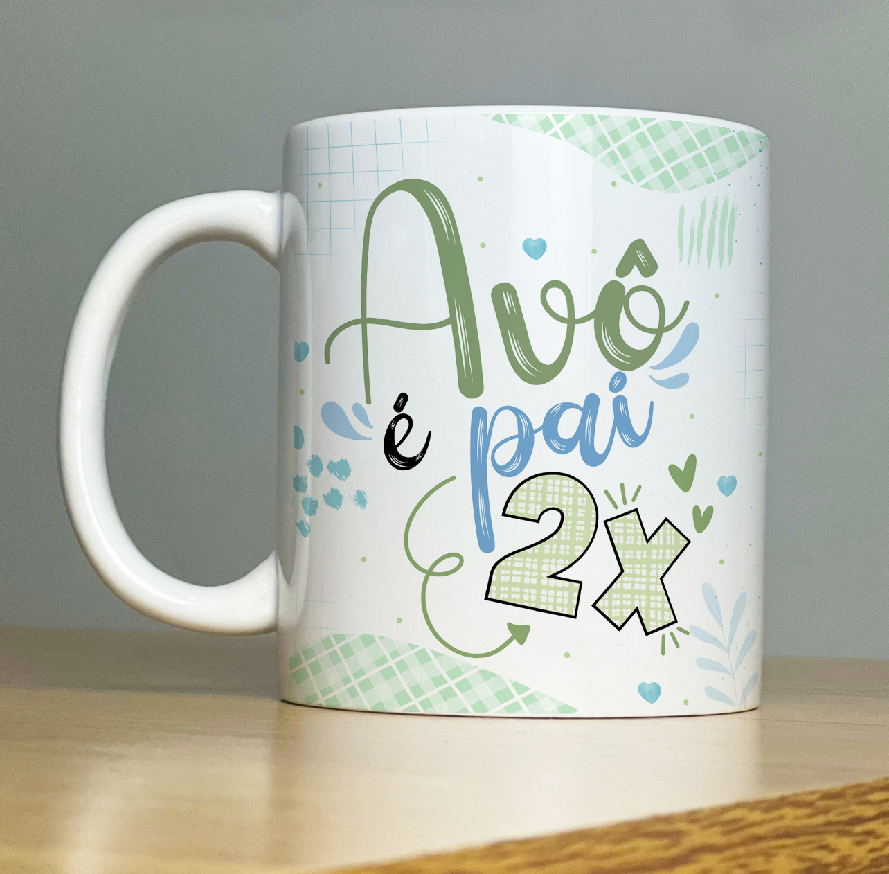Caneca de Porcelana Personalizada - Avós -Avô é Pai 2x