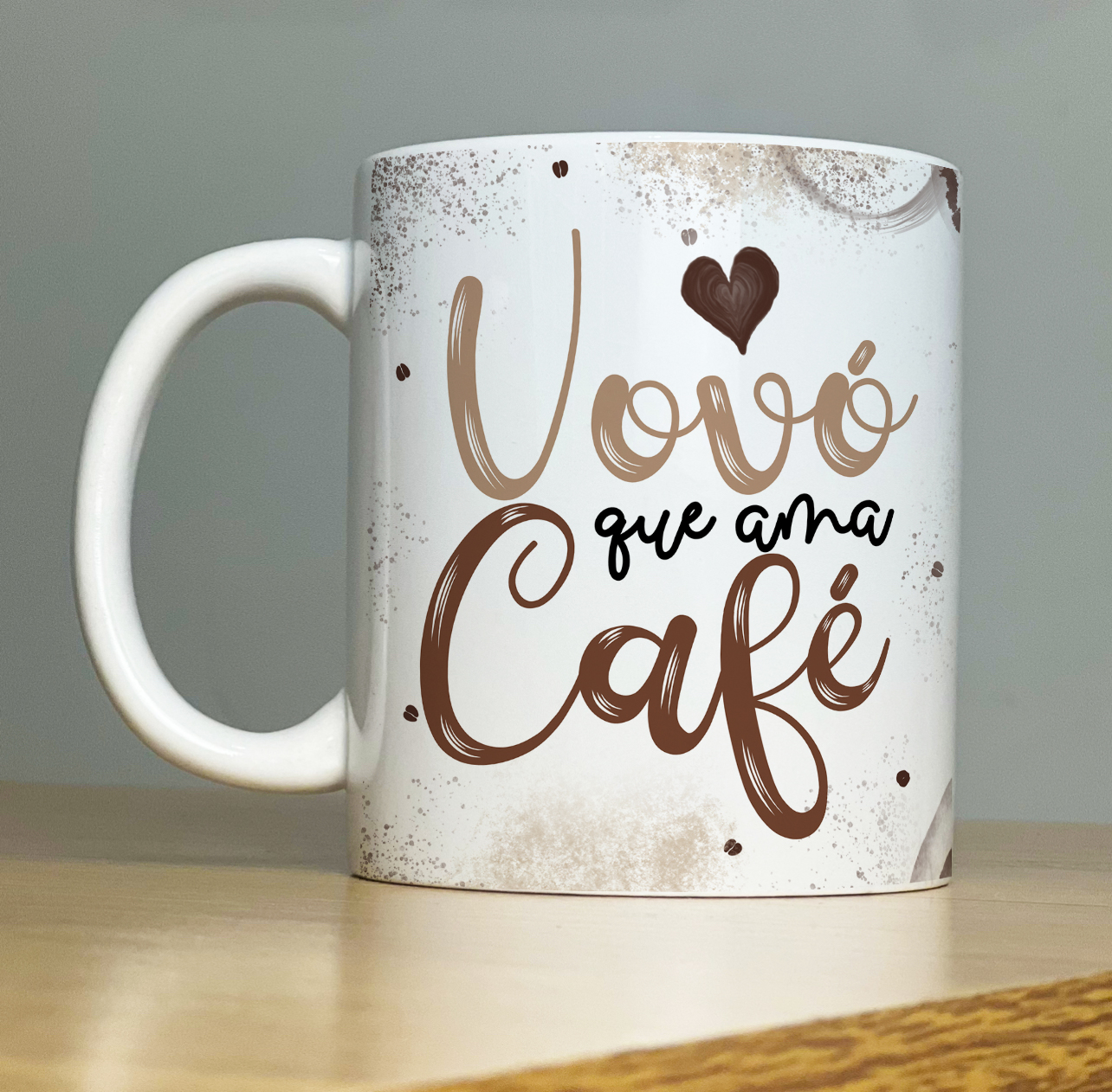 Caneca de Porcelana Personalizada - Avós - Vovó que ama café
