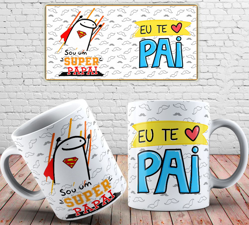 Caneca Personalizada de Porcelana - Pai - Sou um super Pai: Eu te Amo Pai