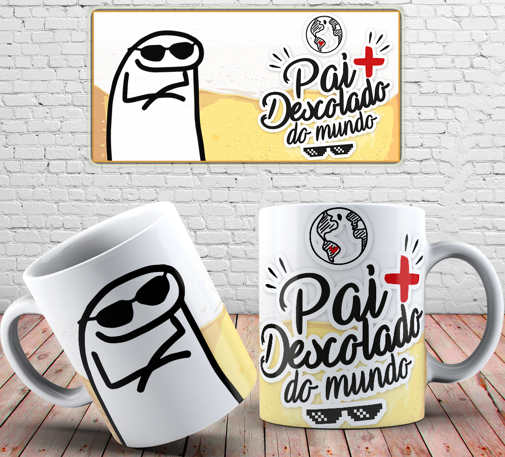 Caneca Personalizada de Porcelana - Pai - Pai mais descolado do mundo
