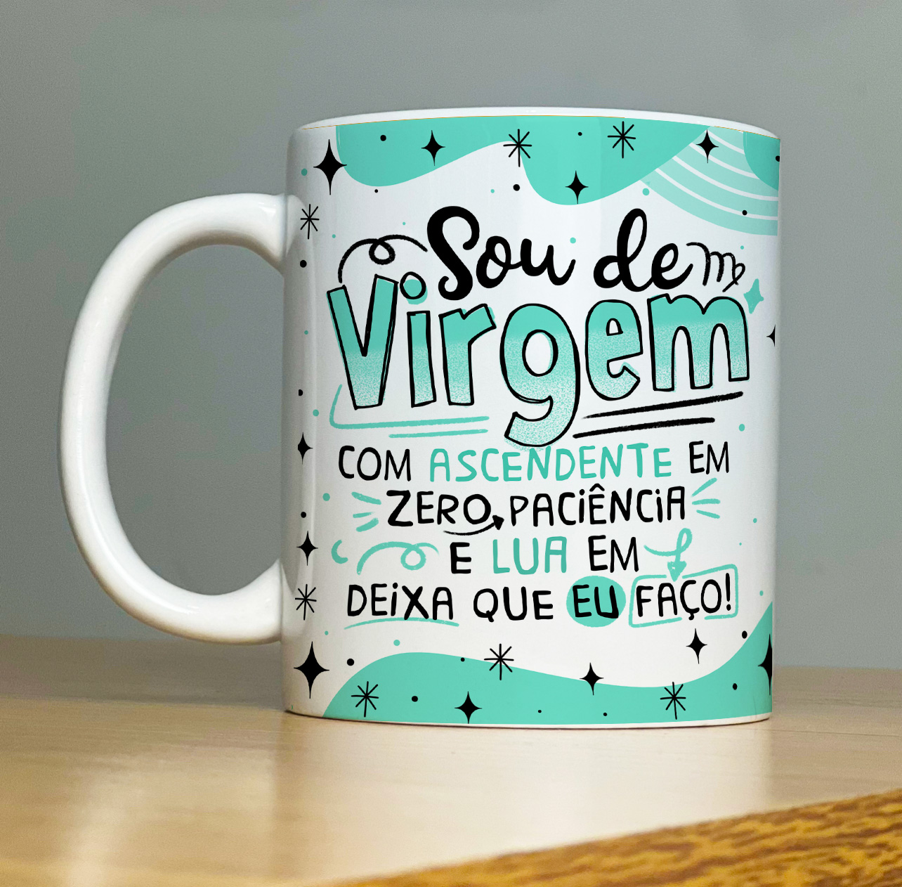 Caneca Personalizada de Porcelana – SIGNOS : Sou de Virgem      