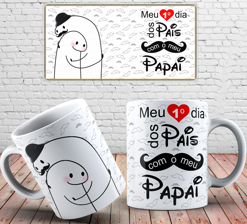 Caneca Personalizada de Porcelana - Pai - Meu Primeiro dia dos Pais, com o meu pai