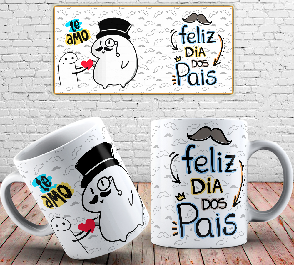 Caneca Personalizada de Porcelana - Pai - Te Amo - Feliz dia dos Pais - Menino