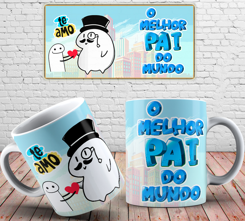 Caneca Personalizada de Porcelana - Pai - Te Amo - O Melhor pai do mundo - Menino