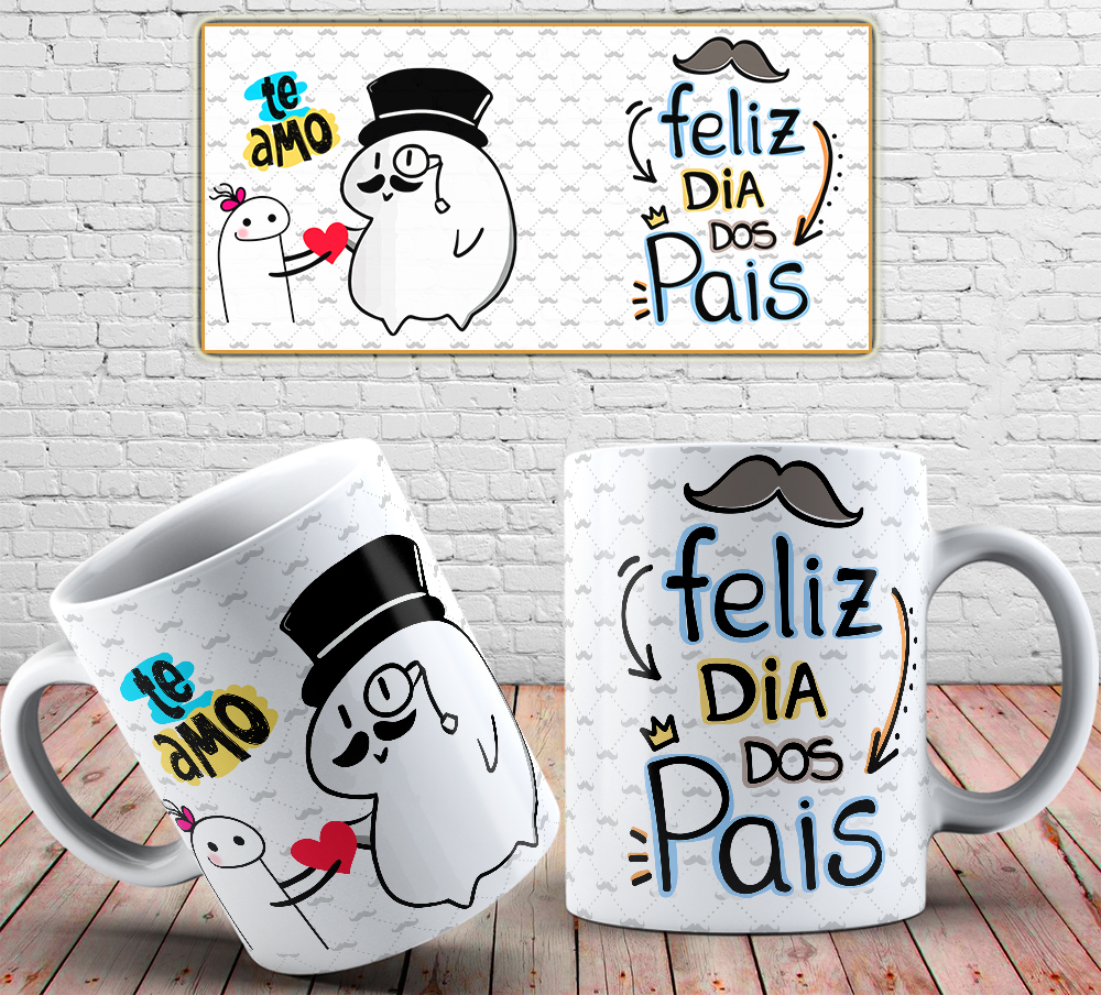 Caneca Personalizada de Porcelana - Pai - Te Amo - Feliz dia dos Pais - Menina