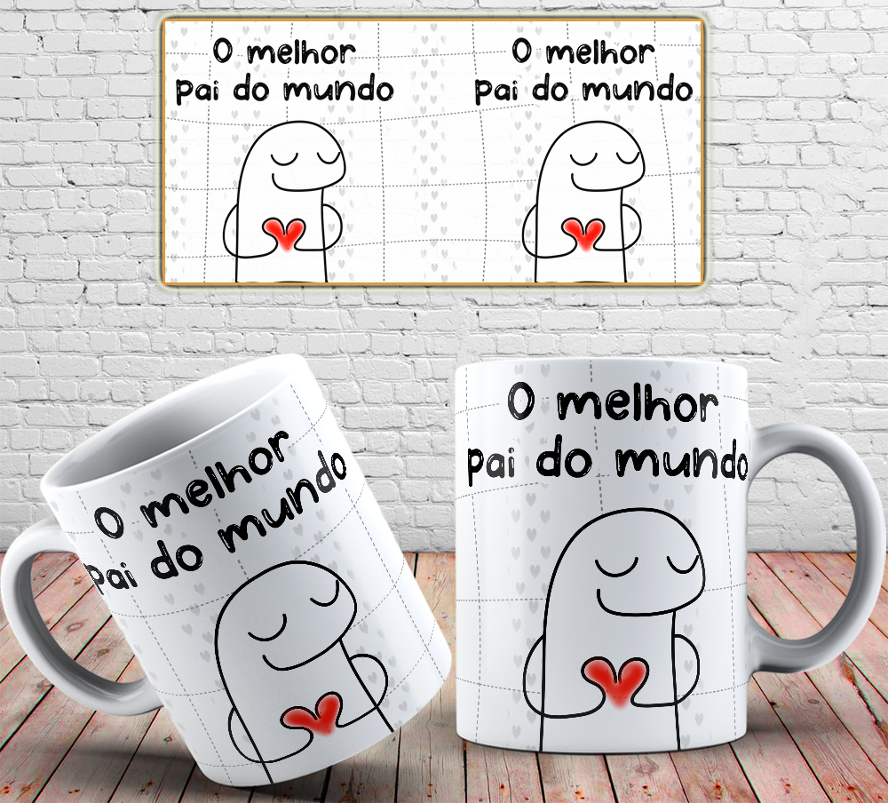 Caneca Personalizada de Porcelana - Pai - O melhor pai do mundo