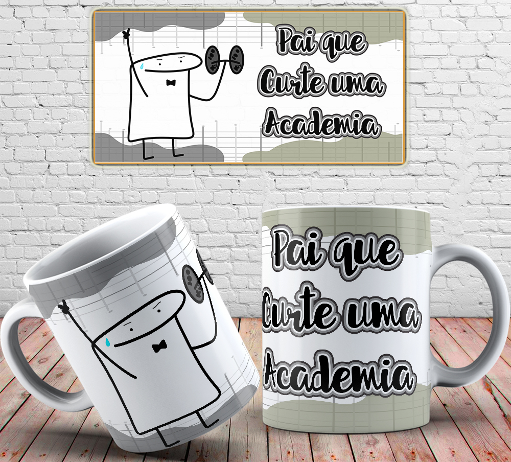Caneca Personalizada de Porcelana - Pai - Pai que curte uma Academia