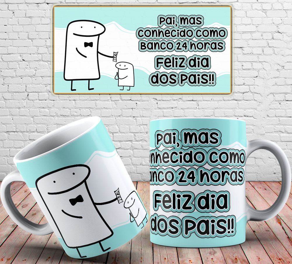 Caneca Personalizada de Porcelana - Pai - Pai, mas conhecido como Banco 24hs