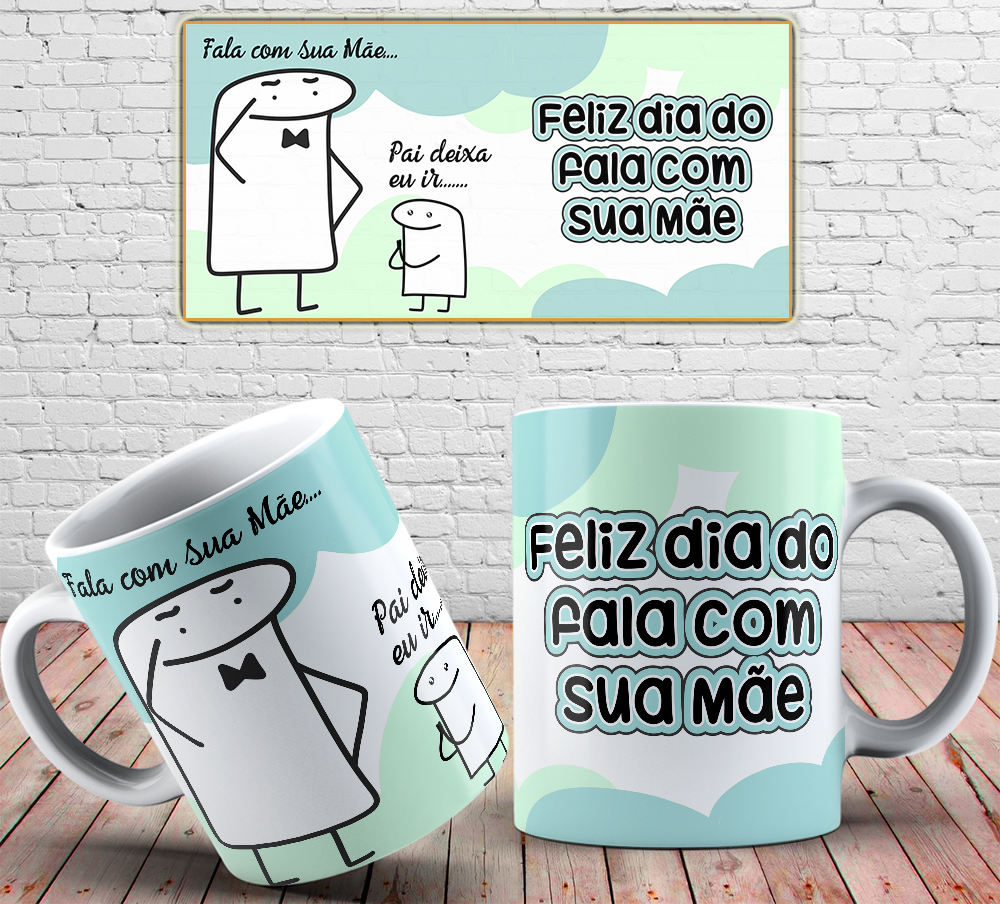 Caneca Personalizada de Porcelana - Pai - Pai deixa eu ir, Fala com sua mãe