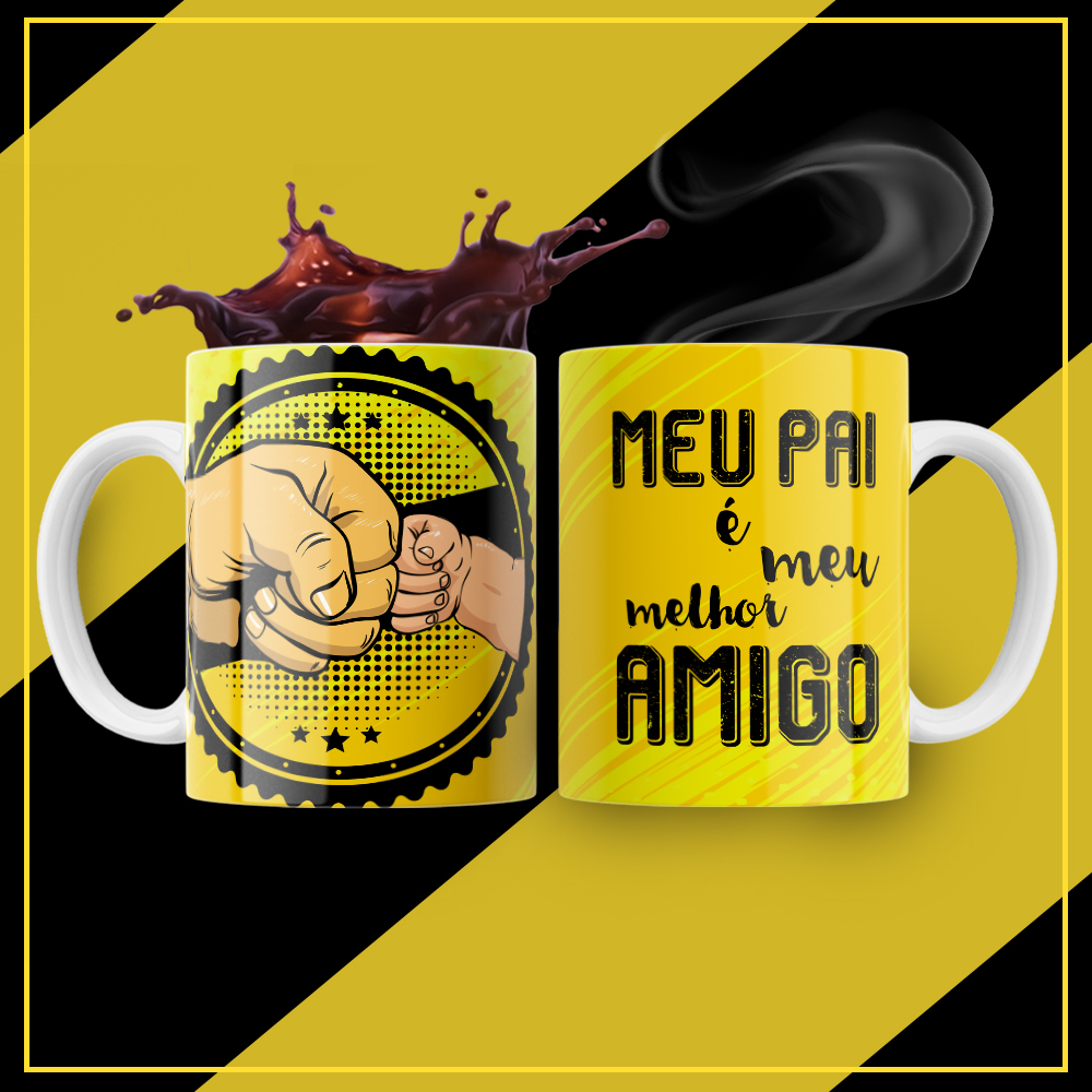 Caneca Personalizada de Porcelana - Pai - Meu pai é o meu melhor AMIGO