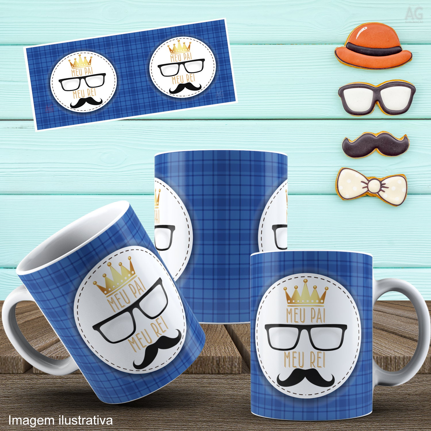 Caneca Personalizada de Porcelana - Pai - Meu pai meu herói