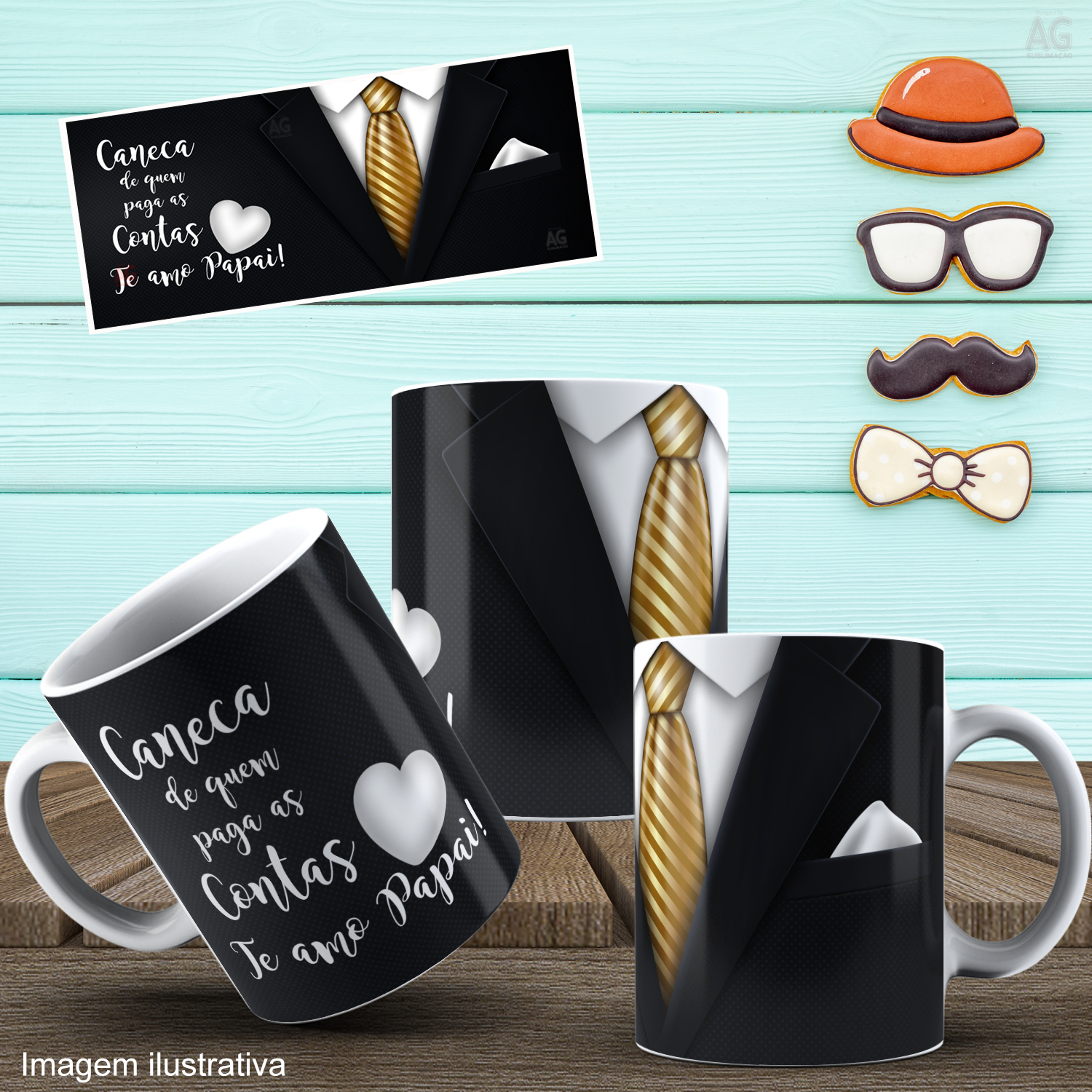 Caneca Personalizada de Porcelana - Pai - Caneca de quem paga as contas