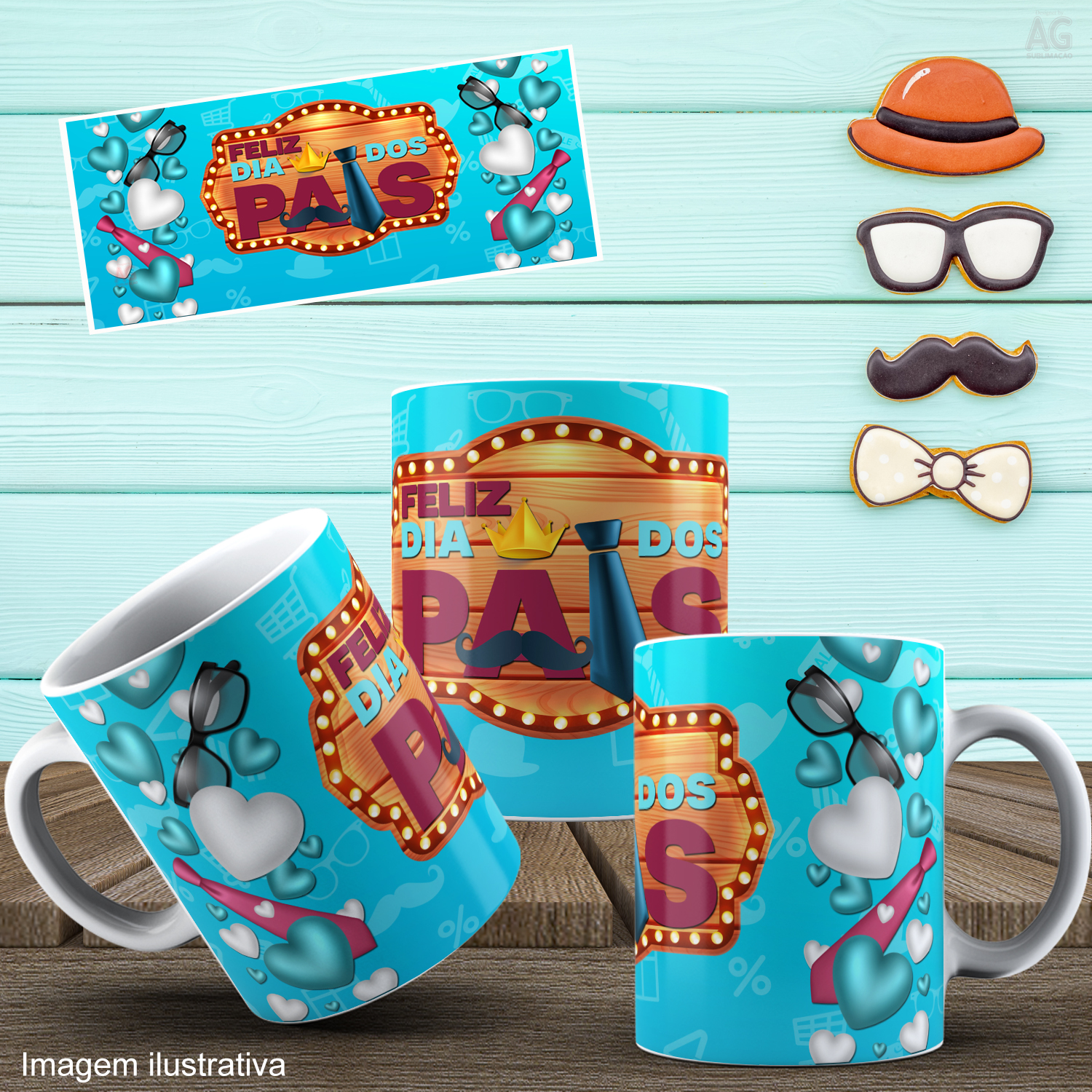 Caneca Personalizada de Porcelana - Pai - Feliz dia dos Pais