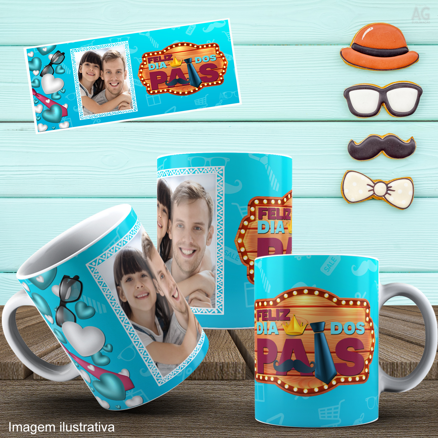 Caneca Personalizada de Porcelana - Pai - Feliz dia dos Pais - Com Foto