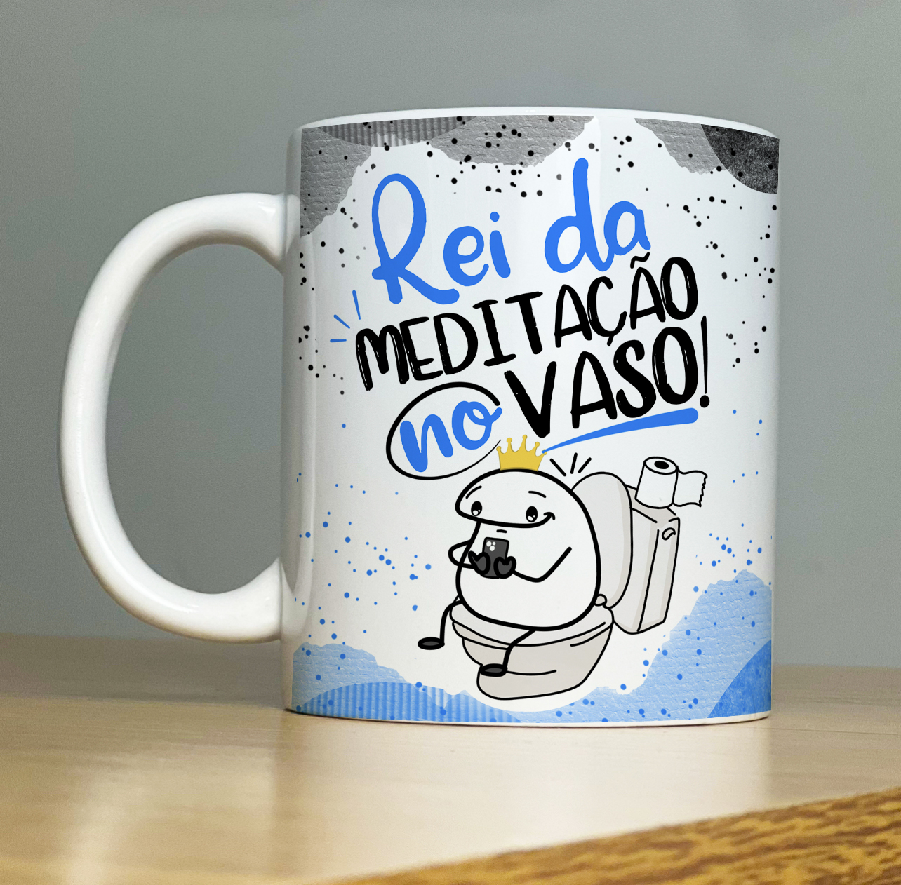 Caneca Personalizada de Porcelana - Pai - Reo da meditação no vaso 