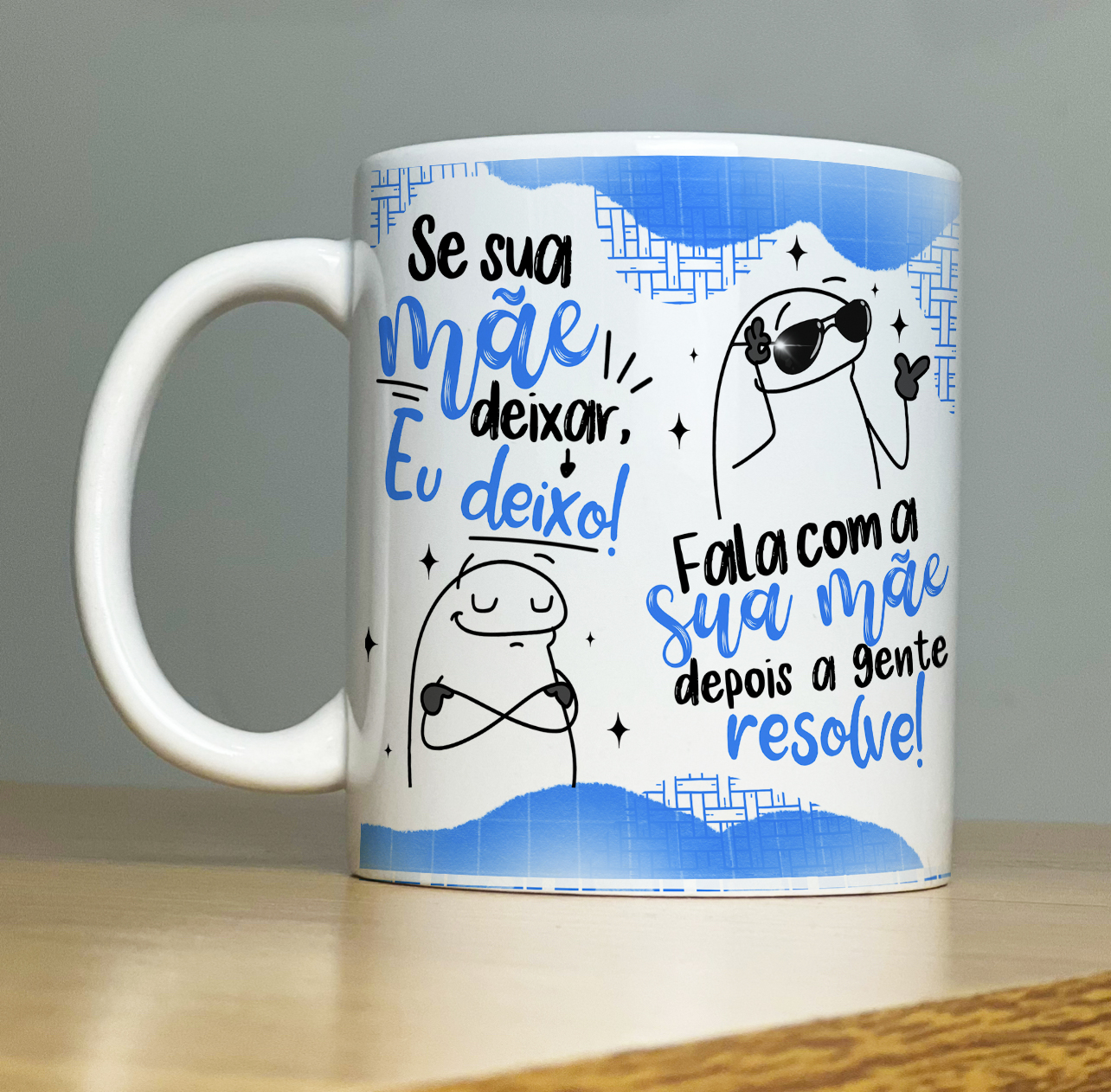 Caneca Personalizada de Porcelana - Pai - Se sua mãe deixar, eu deixo