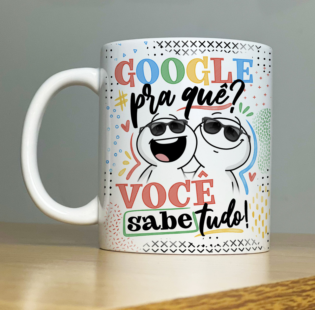Caneca Personalizada de Porcelana - Pai - GOOGLE pra que? Você sabe tudo