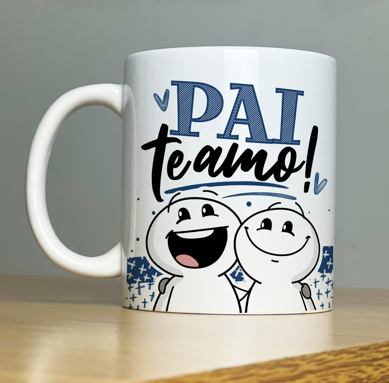 Caneca Personalizada de Porcelana - Pai - Pai te amo com XICO