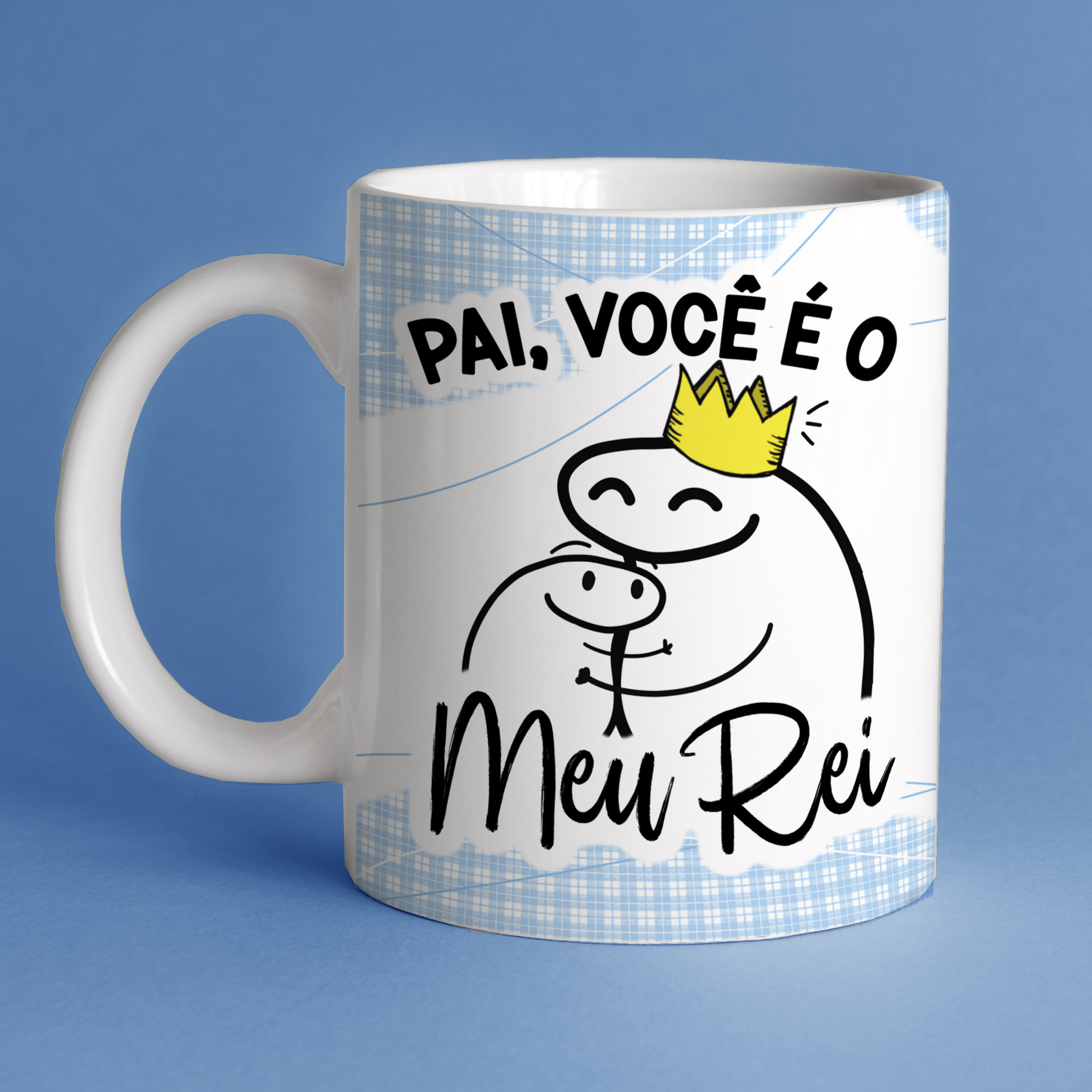 Caneca Personalizada de Porcelana - Pai - Pai, você é meu Rei com Flork