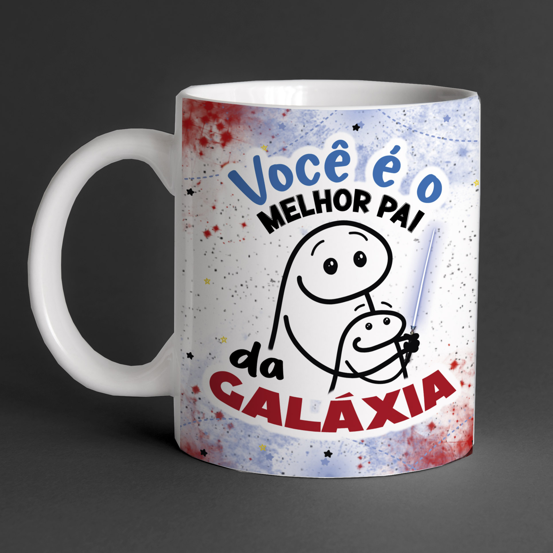 Caneca Personalizada de Porcelana - Pai - Você é o melhor pai da Galáxia com Flork