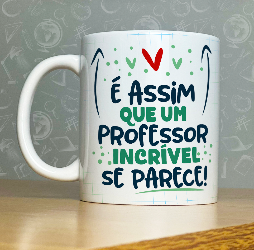Caneca personalizada de porcelana   Tema: Dia dos professores   -  Modelo: 5