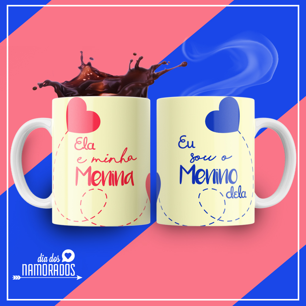 Caneca Personalizada de Porcelana - Namorados - Ela é minha menina ou Ele é minha menino