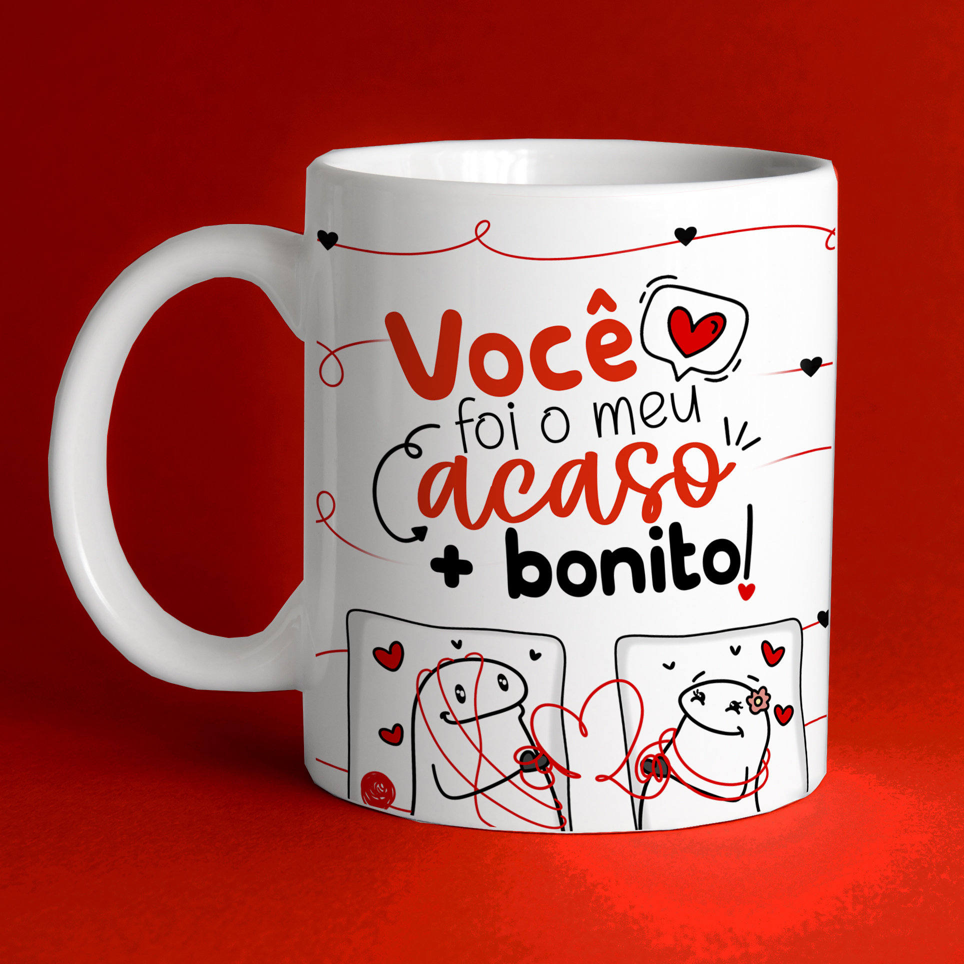 Caneca Personalizada de Porcelana - Namorados - Você foi o meu acaso + bonito