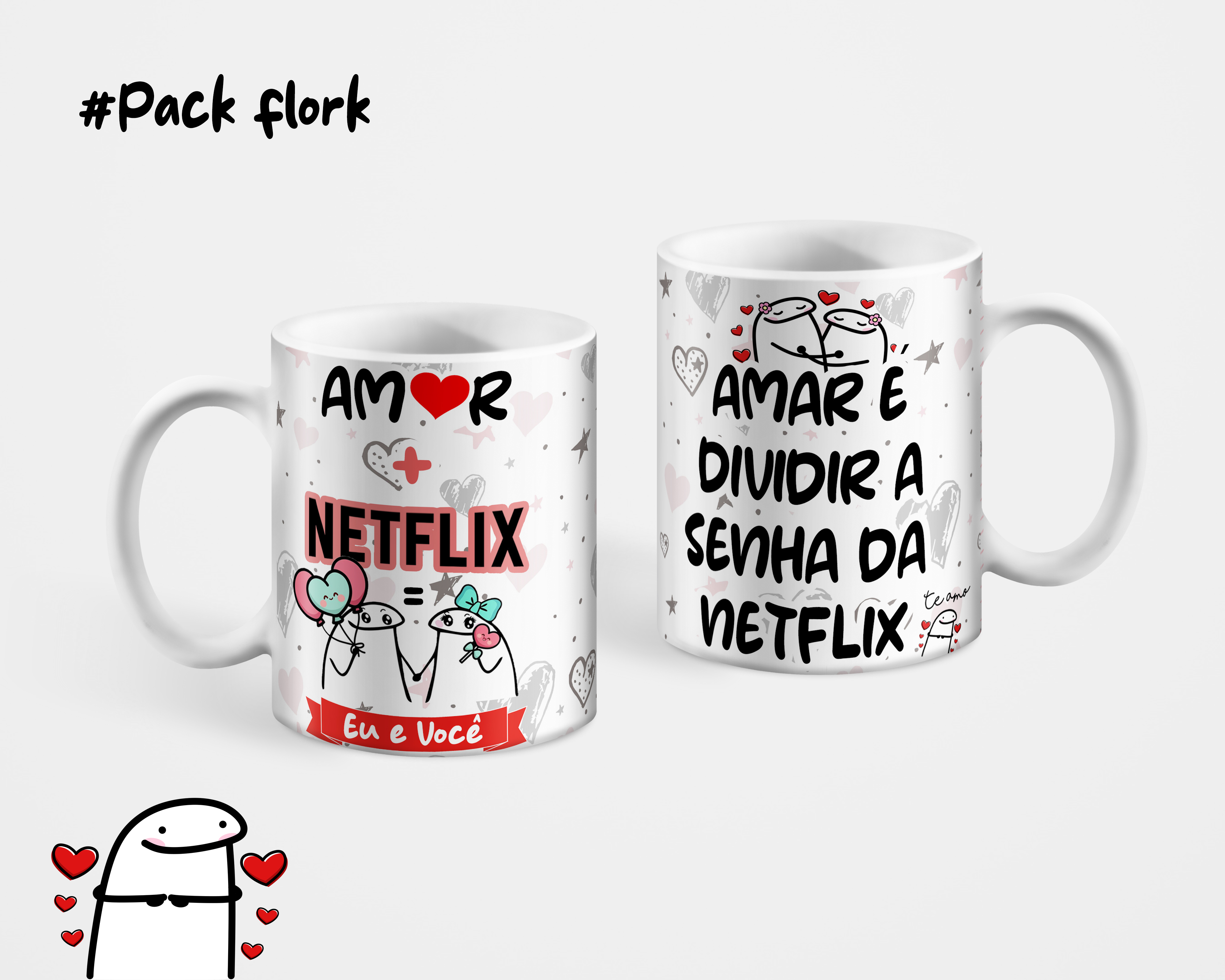 Caneca Personalizada de Porcelana - Namorados - Amar é dividir a senha da NETFLIX