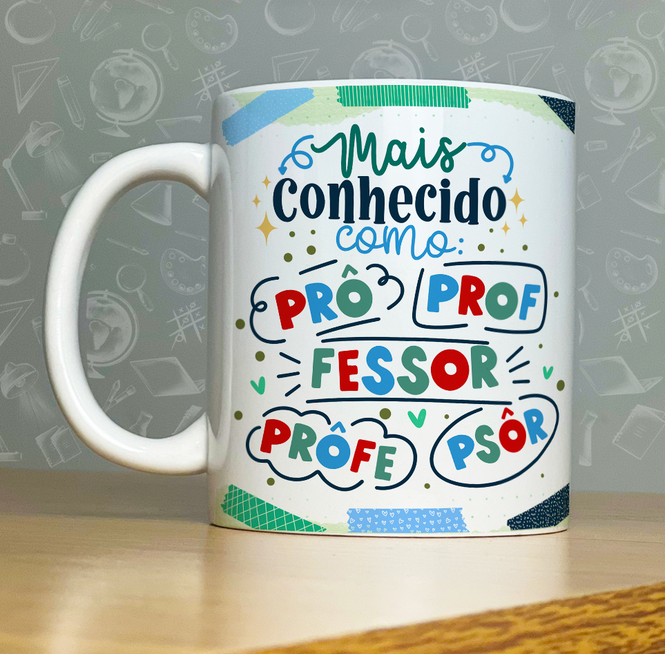 Caneca personalizada de porcelana   Tema: Dia dos professores   -  Modelo: 9
