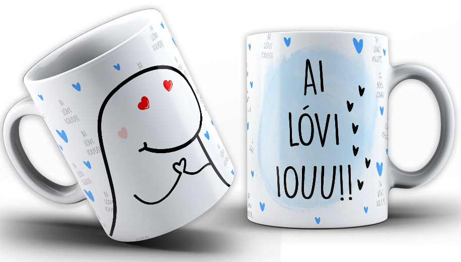 Caneca Personalizada de Porcelana - Namorados - Ai Lóvi Iouu!!